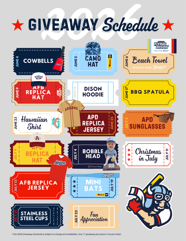 2026 flying bison giveaway schedule